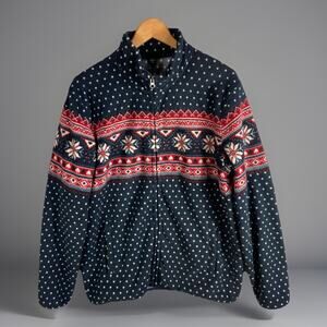 Uniqlo Fair Isle Fleece Jacket Full Zip Men’s L Cabincore Cozycore Nordic